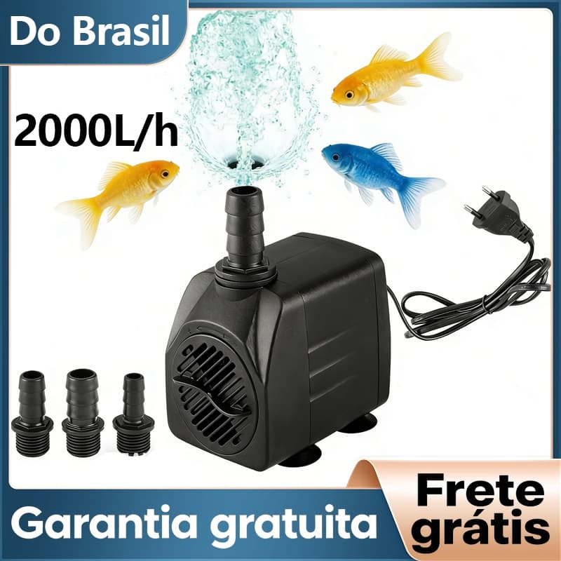 Newpet Bomba Submersa para Aquário Aspiração Lateral, Filtragem, Circulação e Remoção de Detritos com 3 Saídas de Água