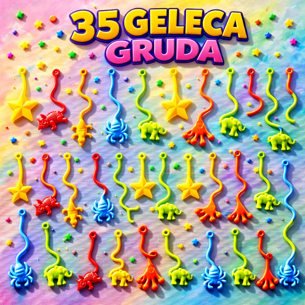 35 Geleca Gruda p/ Kit Festa Lembrancinha Infantil Brinquedo
