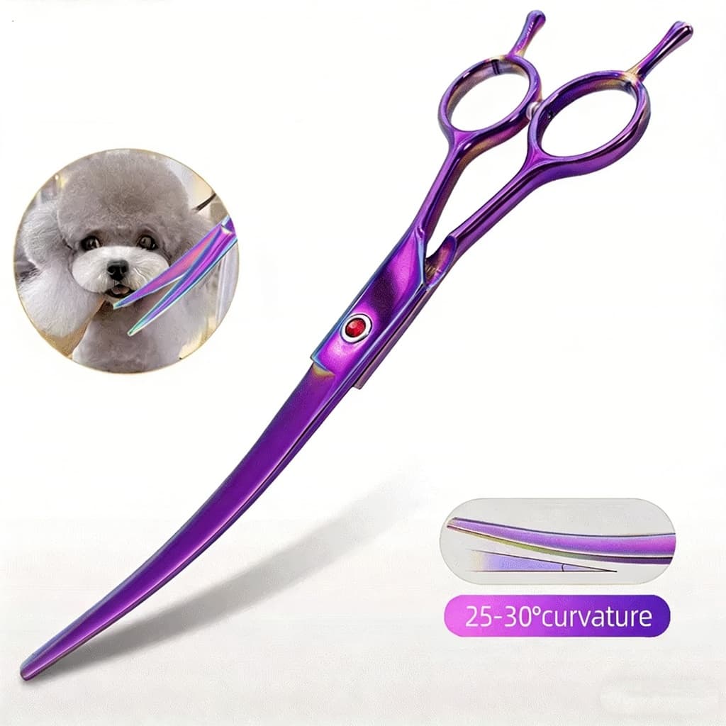 7 polegadas Tesoura tosa para pet, tesoura curva para cães, tesoura para animais