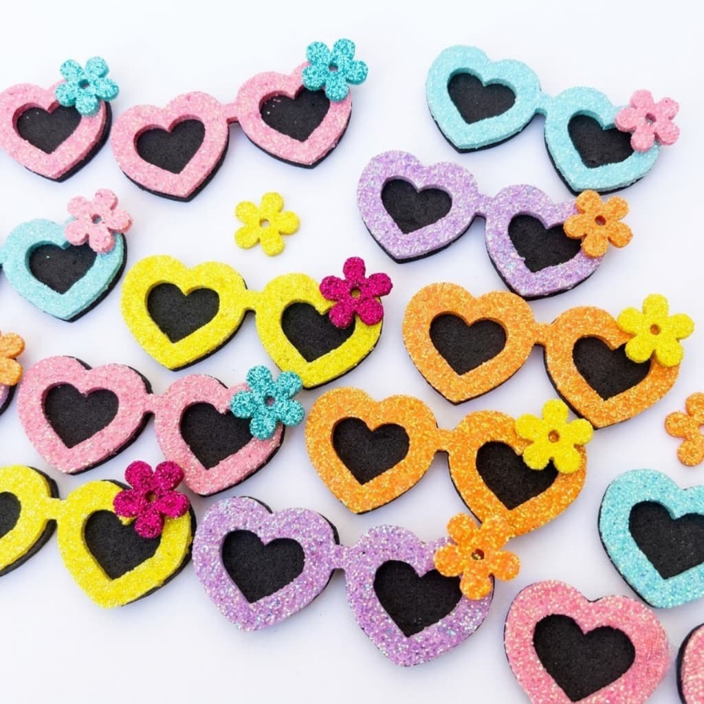 Adesivo EVA Colante Óculos Pets Sortidos 50 Unidades