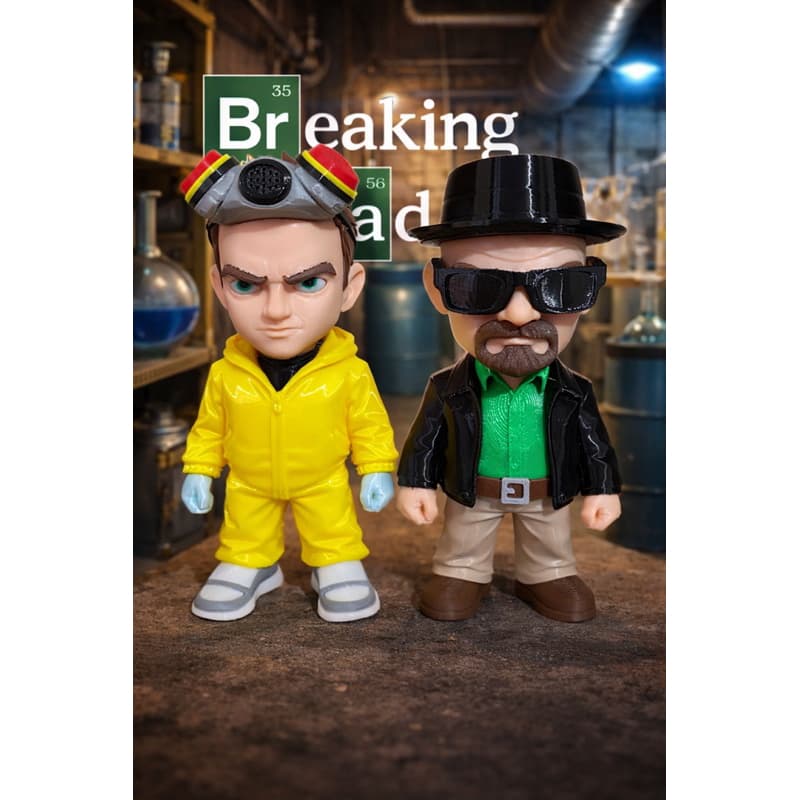 Bonecos Breaking Bad Walter White Jesse Pinkman 19cm