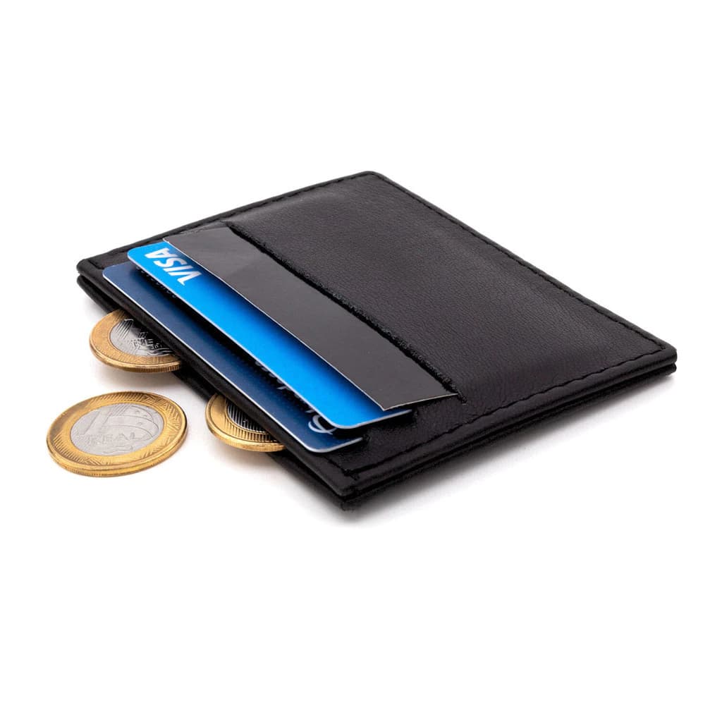 Carteira Porta Cartão Masculina/Feminina Slim Couro PU Porta Cartão/Crédito,CNH, Notas,Preta,Marrom