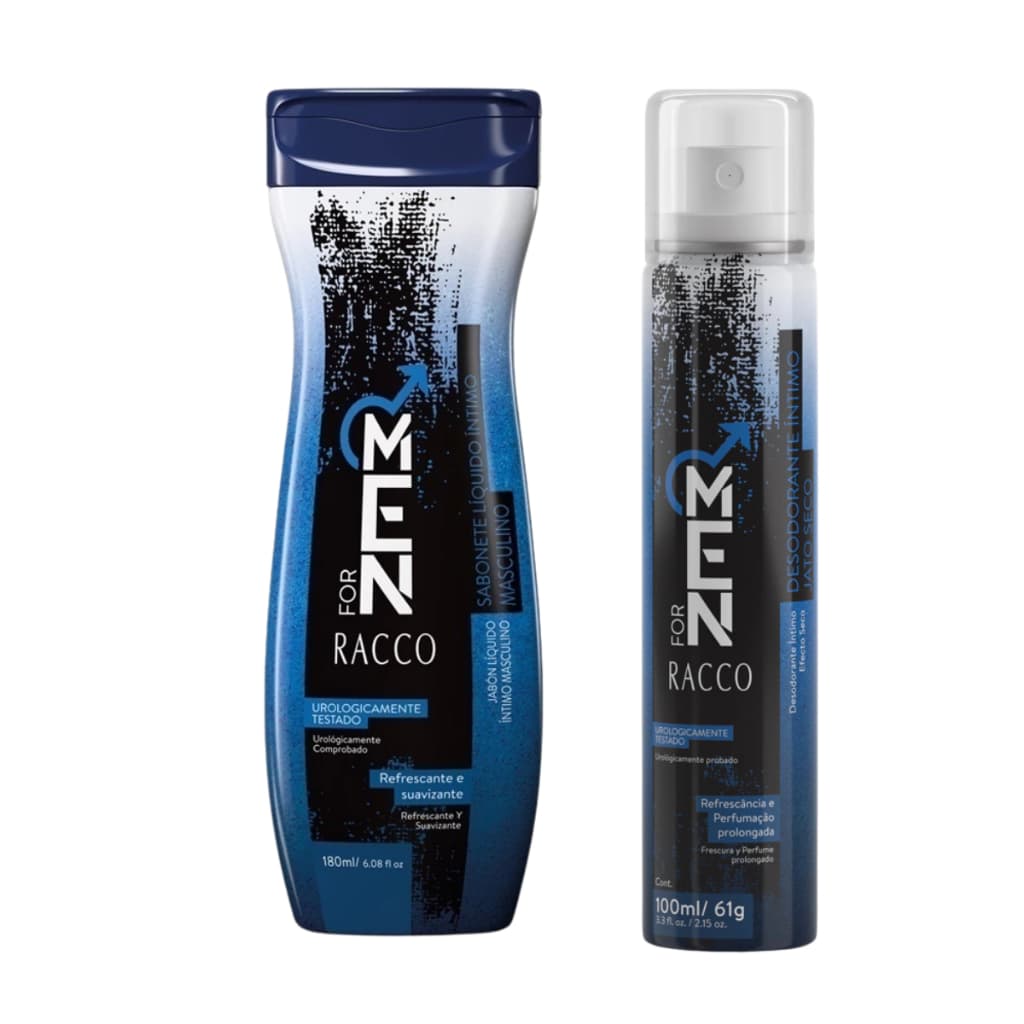 Kit Higiene Íntima For Men Racco Sabonete Masculino Íntimo + Desodorante Íntimo Homem Original