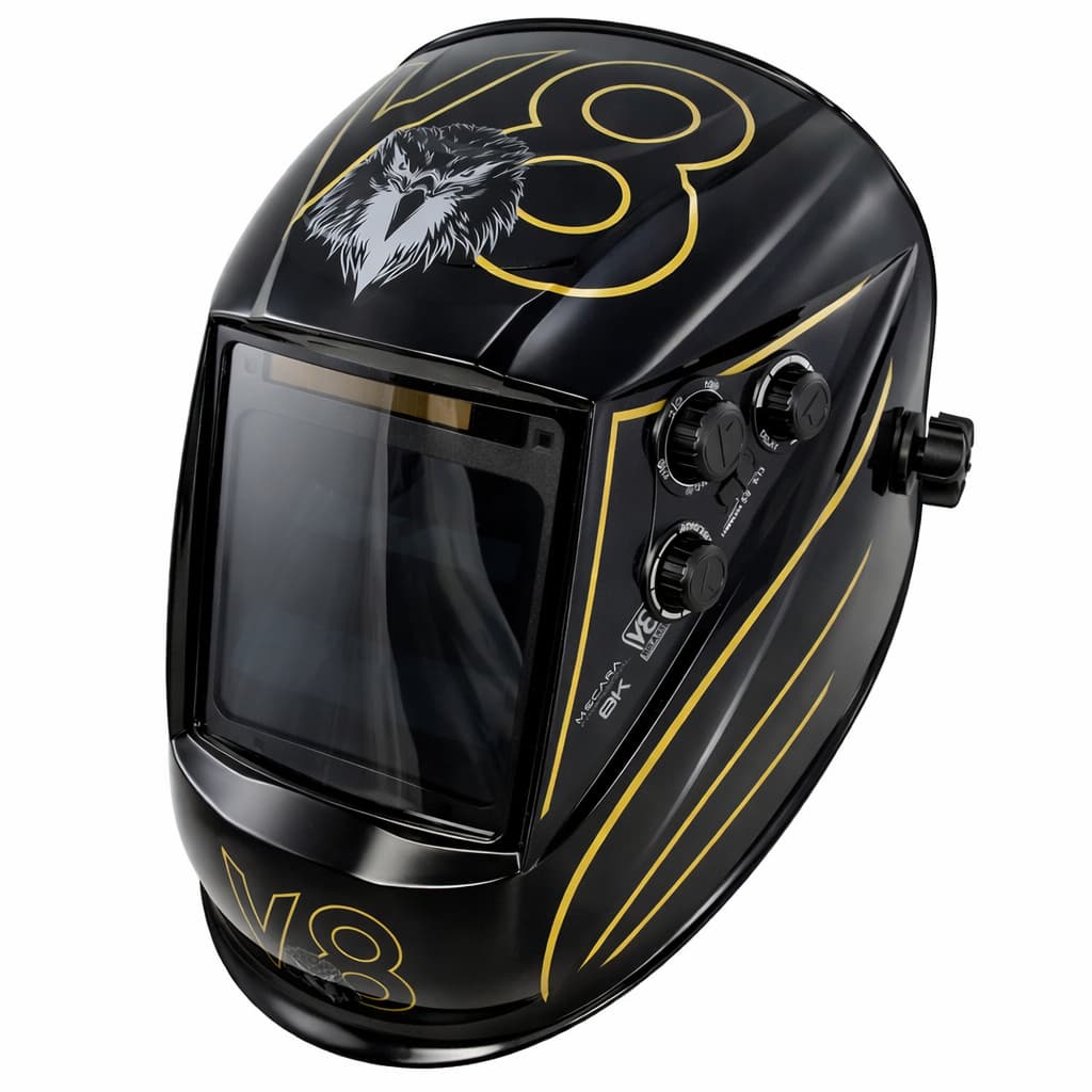 Máscara de Solda Escurecimento Automático Tripla Regulagem 8K DIN até 16 – V8 Brasil