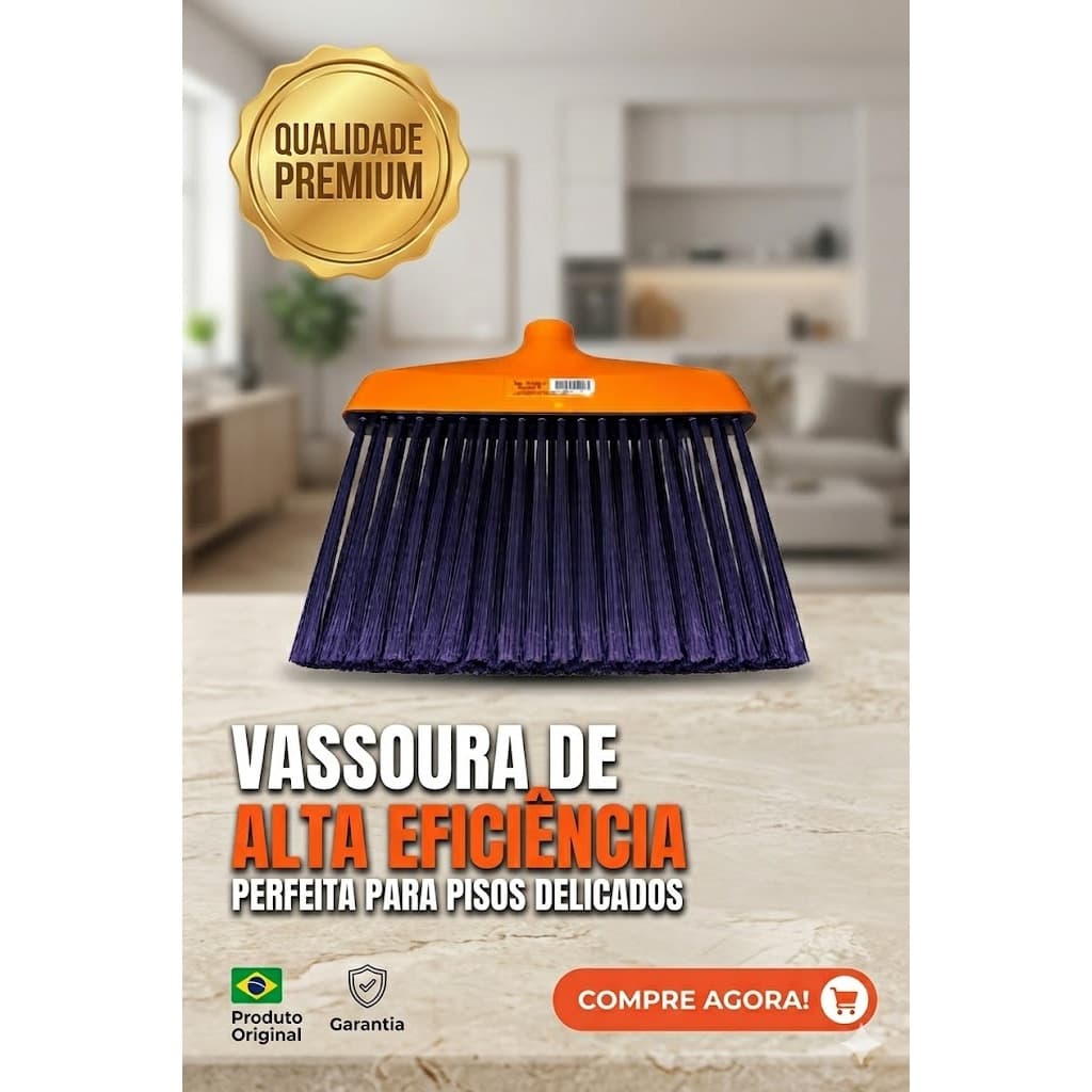 Vassoura Condor Sem Cabo Multiuso Limpeza Pesada Cerdas Resistentes Varre Piso Interno Externo