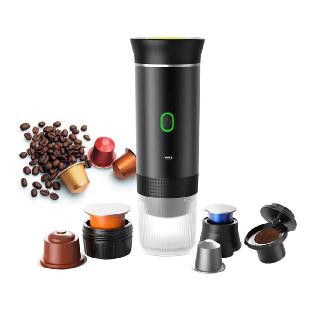 Máquina de Café Expresso Portátil 3 em 1 Elétrica Cafeteira Cápsulas ou Café Moído
