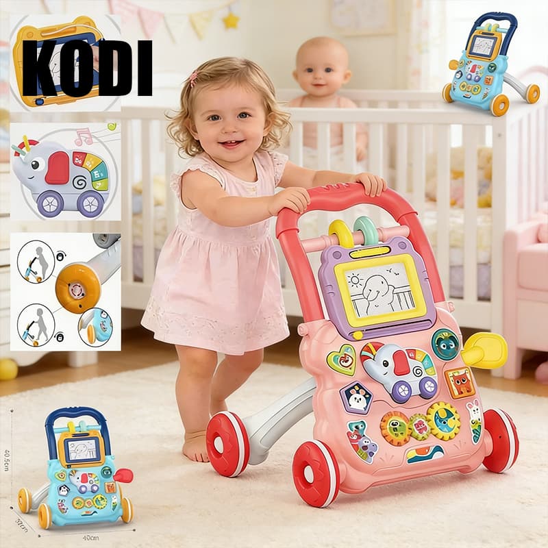 Andador Infantil Empurrador Musical Didático com Quadro Mágico Educativo para Bebê P20