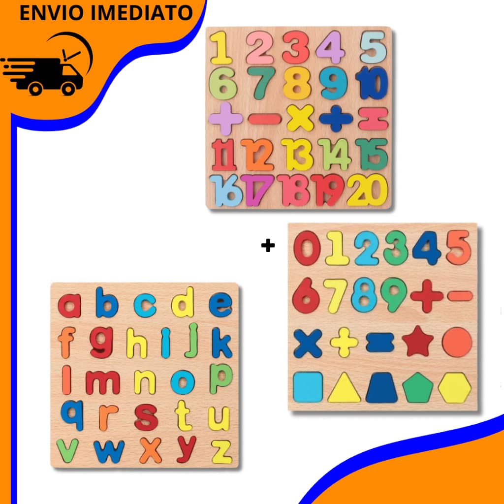 Brinquedo Educativo Premium – Alfabeto, Números e Formas Geométricas para Crianças