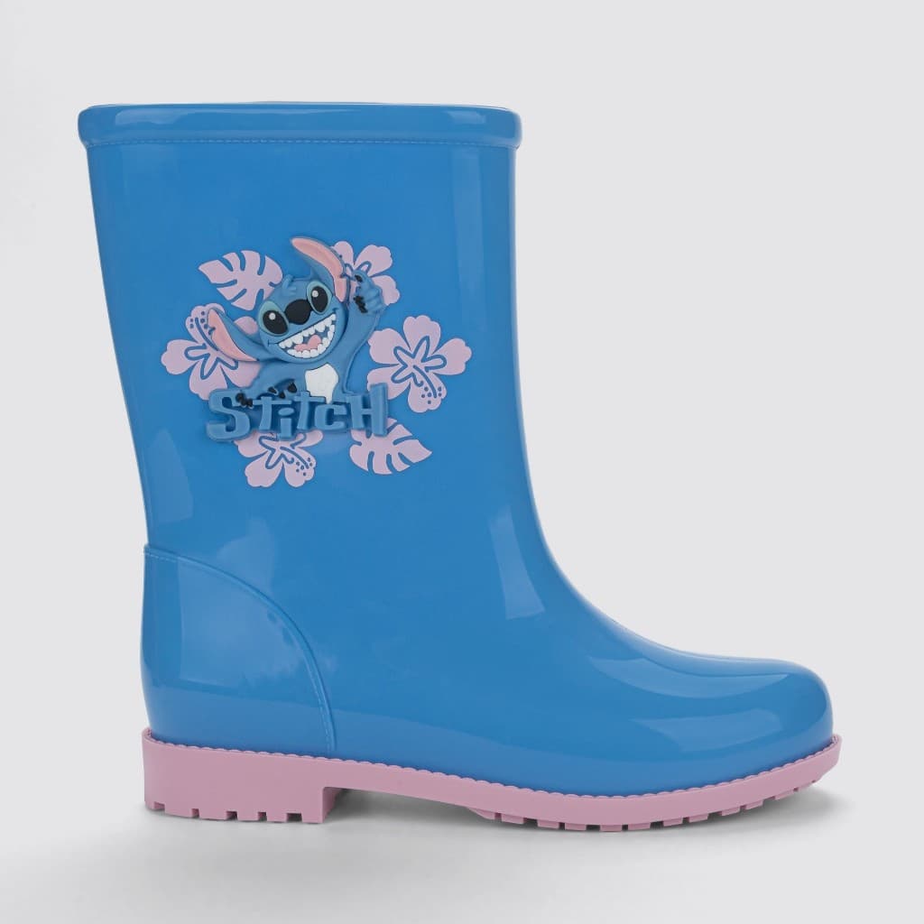Bota Galocha Infantil Stitch Colorful Glitter Cano Alto