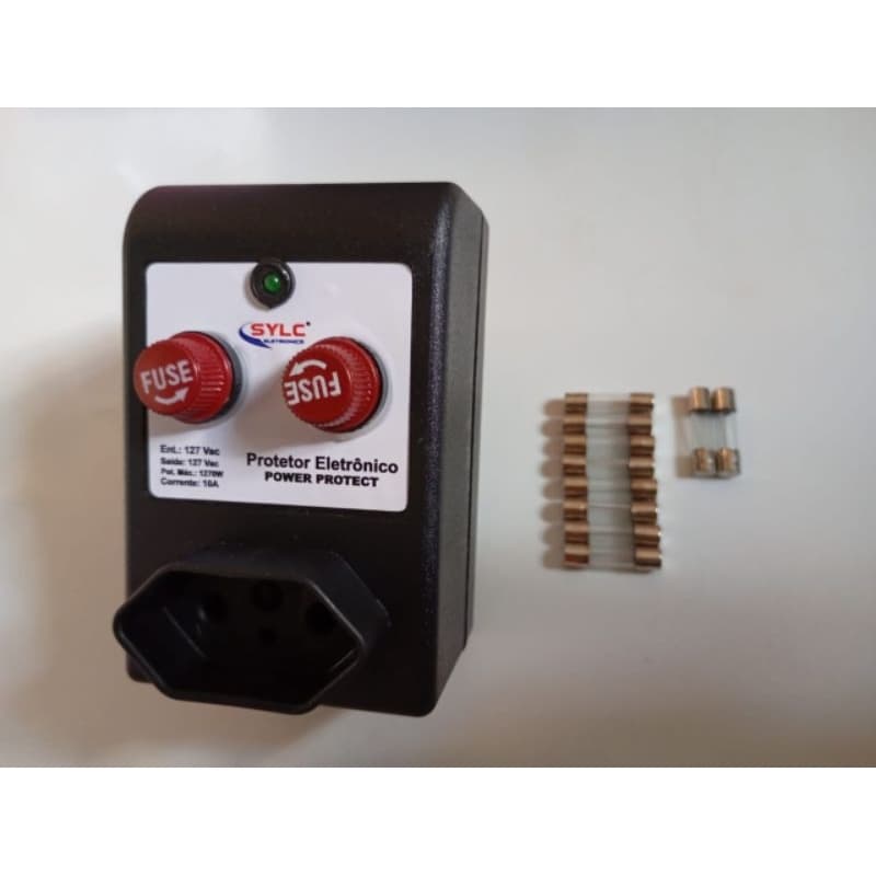 Protetor Geladeira Freezer Quedas De Energia Raios 127v e 220v BRINDE 2 FUSÍVEIS 10a.