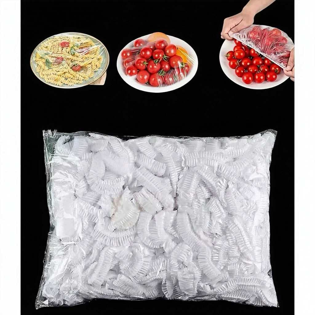 Tampas De Plástico Descartável Com 100/200/300 Peças Para Alimento