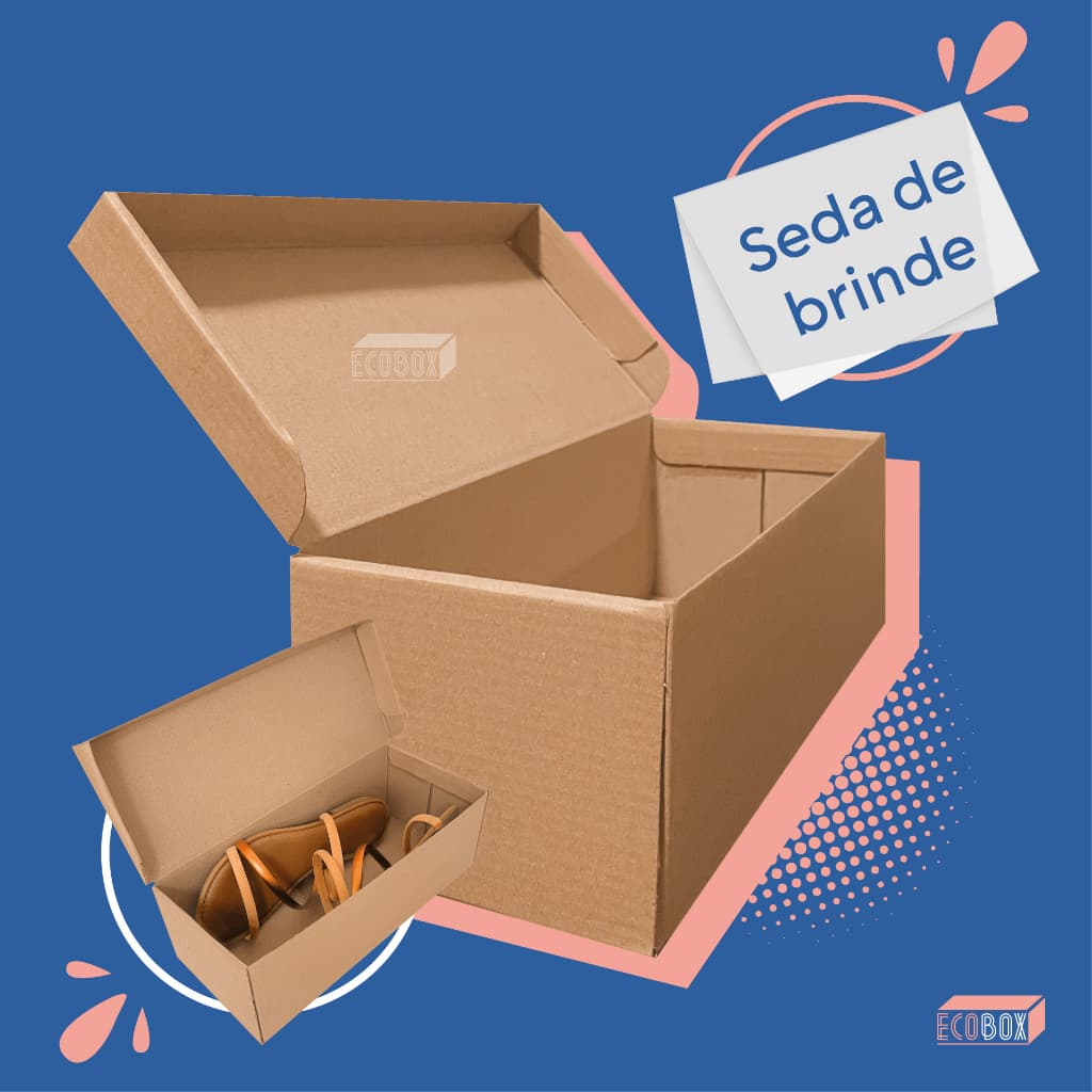 20 Caixas Sapatilha Rasteirinha Chinelo 28x12x9,5cm Com Seda