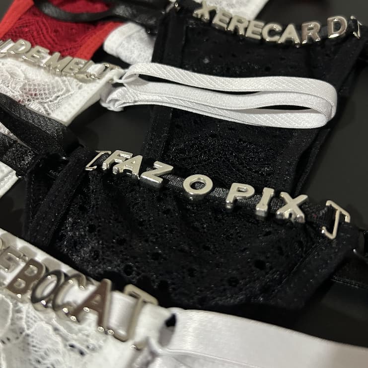 Calcinha Frase Personalizada Renda Regulagem Tanga Fio Lingerie