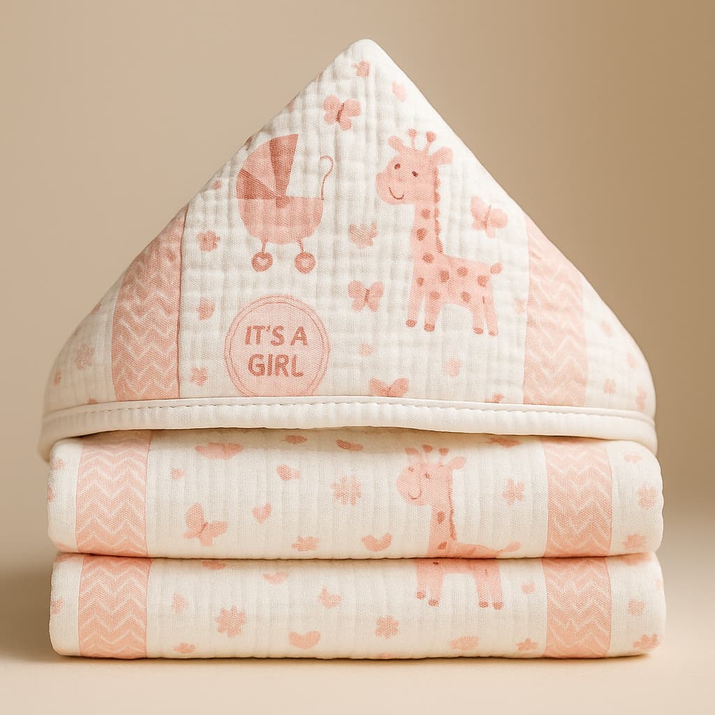 Toalha de Banho Bebê com Capuz Fralda Soft 2 Camadas 100% Algodão Envio Imediato