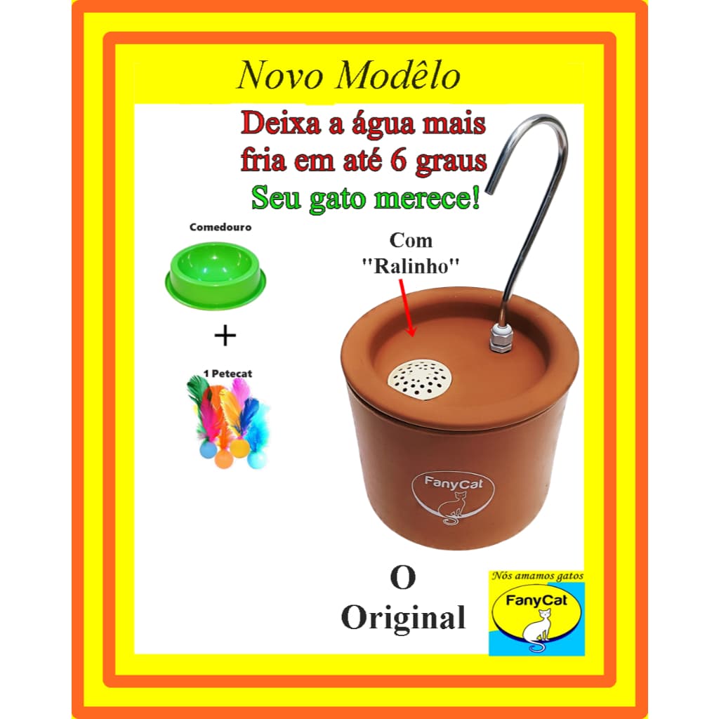 Bebedouro Gato Fonte 3 litros Cerâmica  Original O n°1