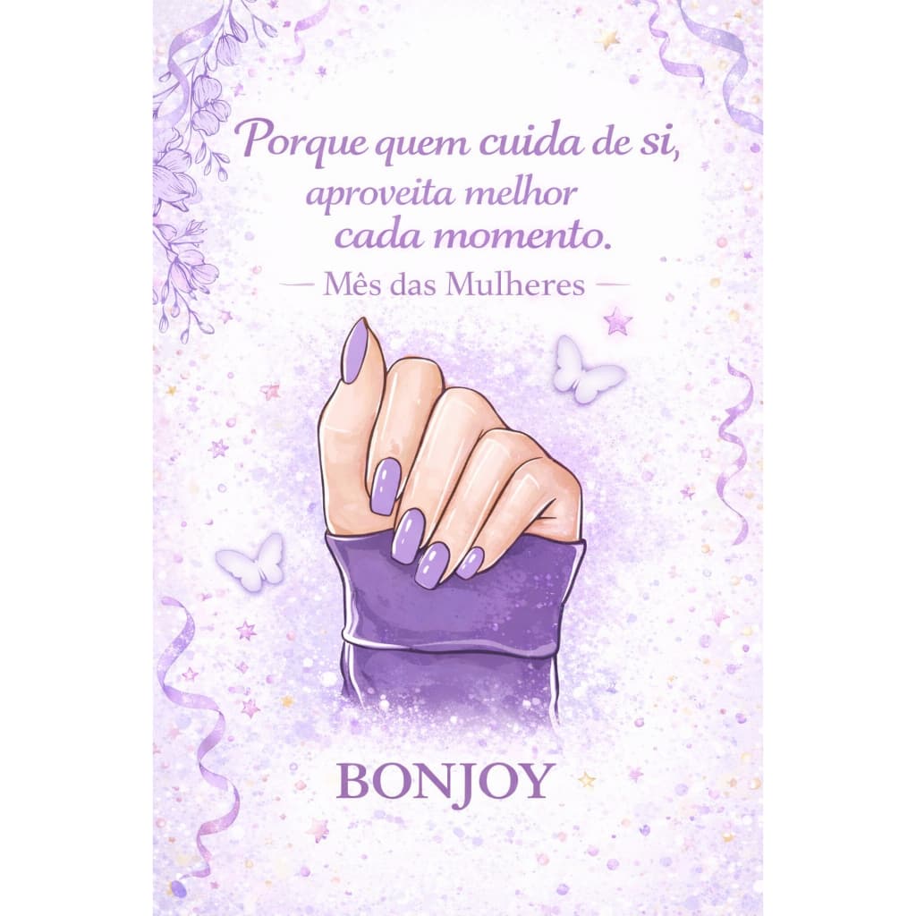 Cartão dia da mulher com lixa