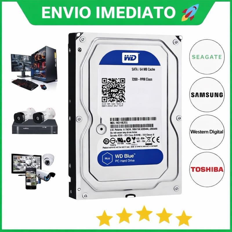 HD 500GB CONECÇÃO SATA PC/DVR/CFTV E MAIS - ENVIO IMEDIATO C/GARANTIA