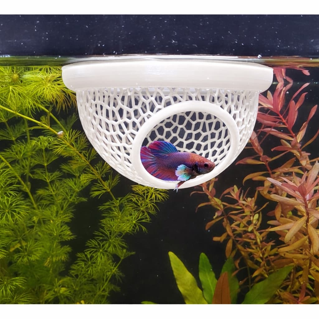 Esconderijo Flutuante para Peixes Betta Toca para Aquário Cama Folha Descanso Aquarismo Decoração