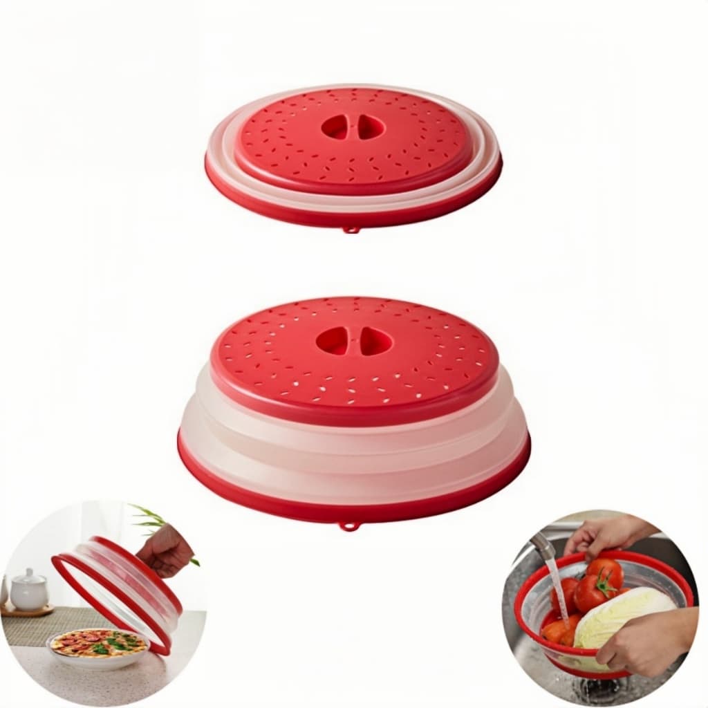 Tampa Microondas Antirespingo Silicone Dobrável P/ Microonda