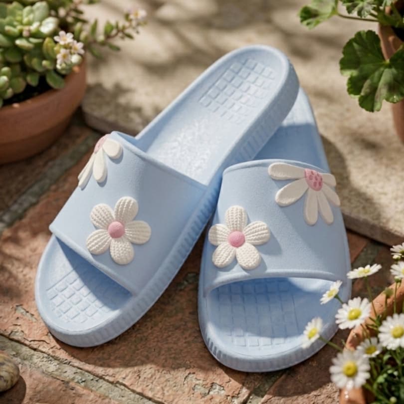 Chinelo Nuvem Slide Juvenil Adulto Menina de Flor Leve e Confortavel Feminino Antederrapante e Macio