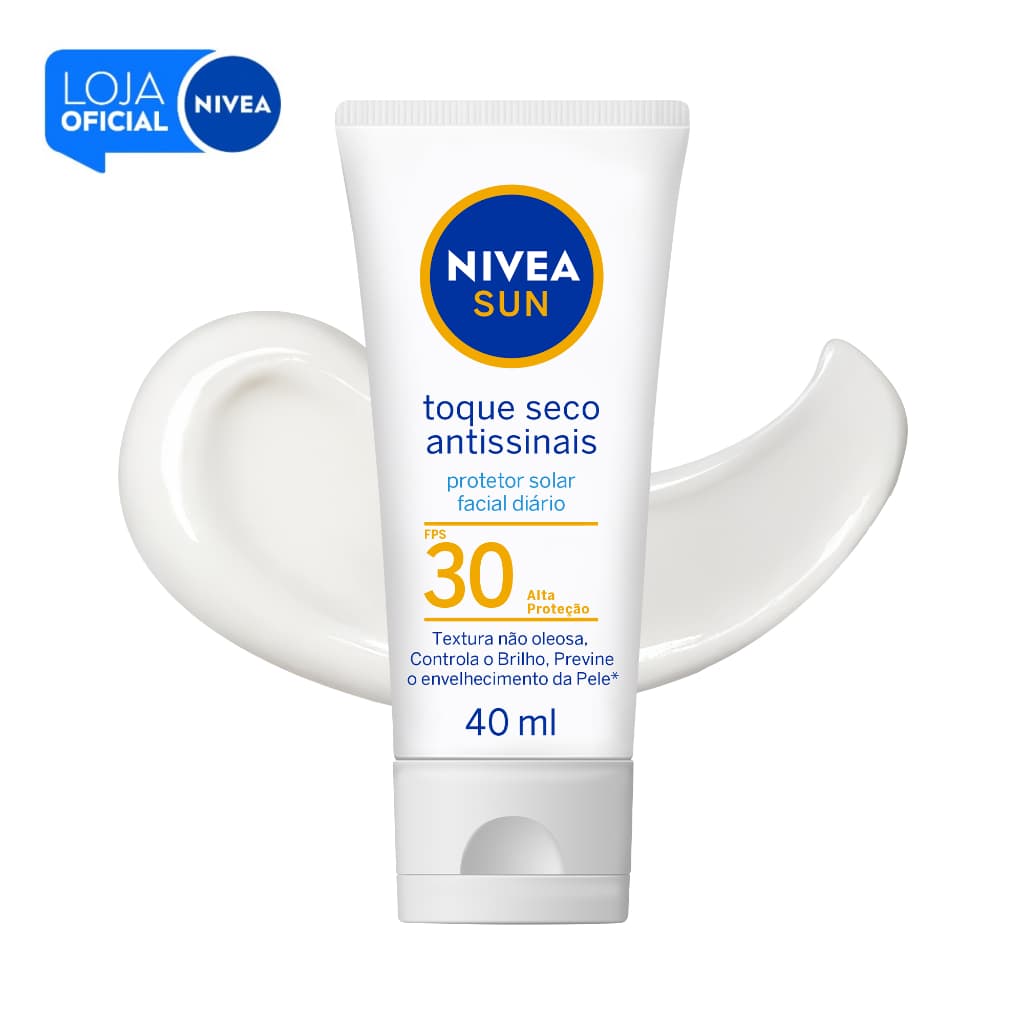 NIVEA SUN Protetor Solar Facial Toque Seco Antissinais FPS30 40ml BBB 26