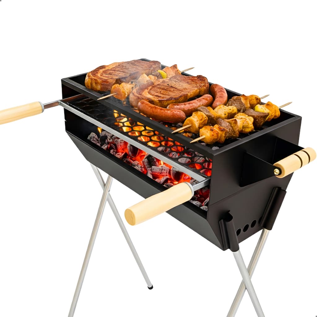 *PROMOÇÃO* Churrasqueira a Carvão Com Grelha Inclusa 87cm em Aço Carbono 3 Andares Grande Espetinho