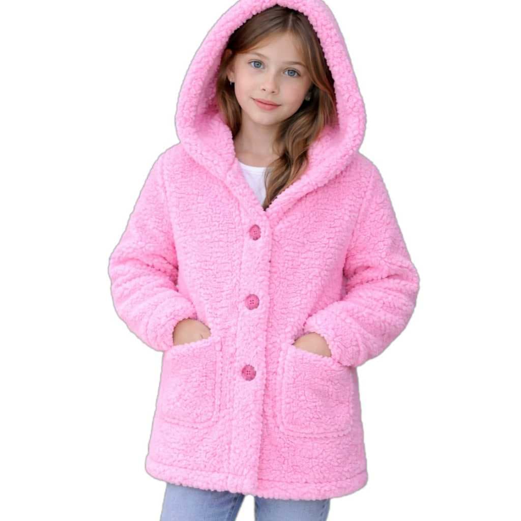 Roupa Inverno Infantil e Juvenil  peluciado com bolsos frontais e capuz MENINA DO 2 AO 16