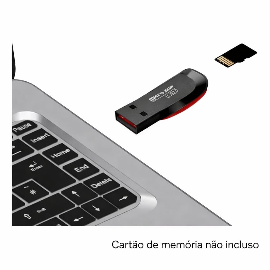 Leitor Cartão Micro SD USB 2.0 Adaptador M2 Notebook PC Plug Play