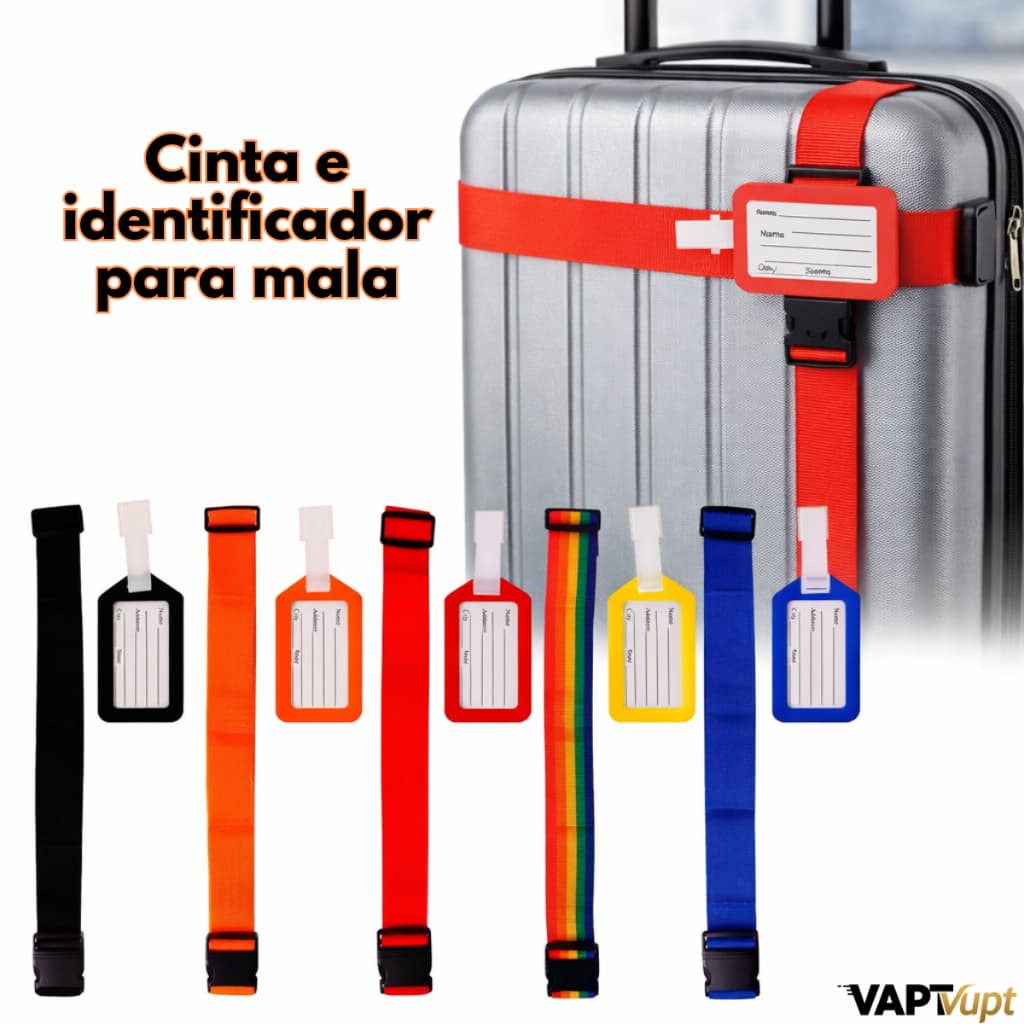Cinta Ajustável De Bagagem De Viagem E Etiqueta de Identificação