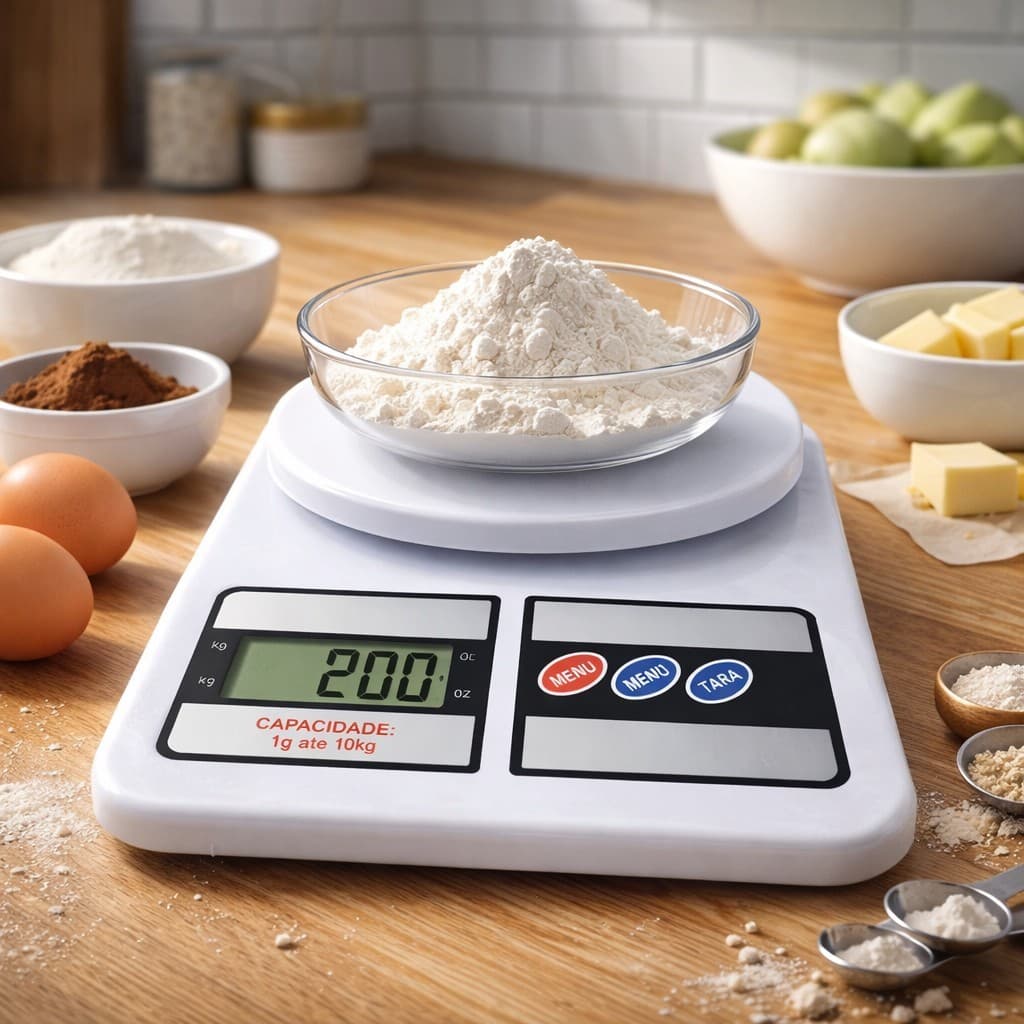 Balança Digital de Cozinha 10kg Alta Precisão com Função Tara LCD para Alimentos Dieta Confeitaria