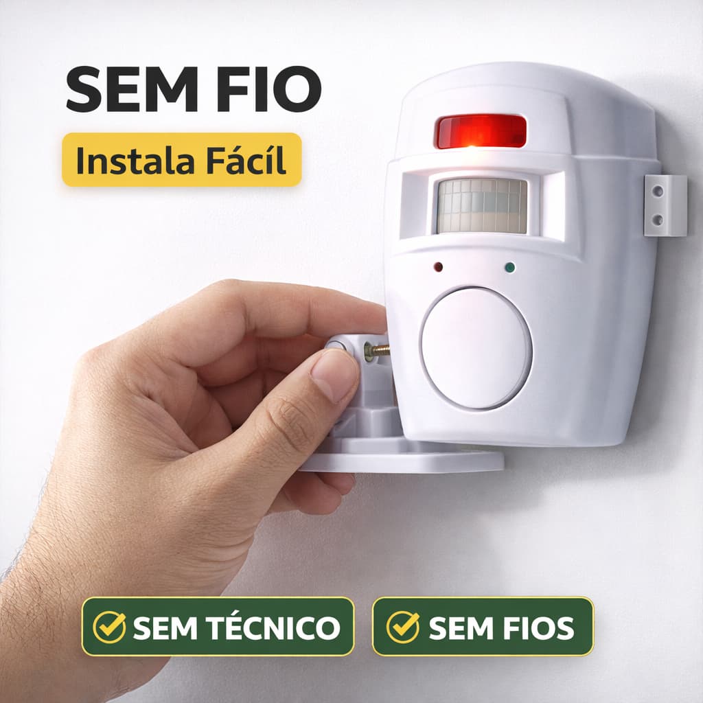 Alarme Anti Invasão Sem Fio Sensor Movimento 2 Controles Residencial
