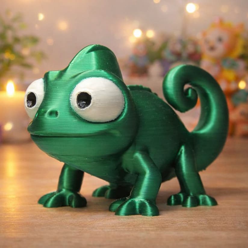 Camaleão Pascal Filme Enrolados Rapunzel - Impressão 3D - Cor Metalica Premium - Fofo e Divertido