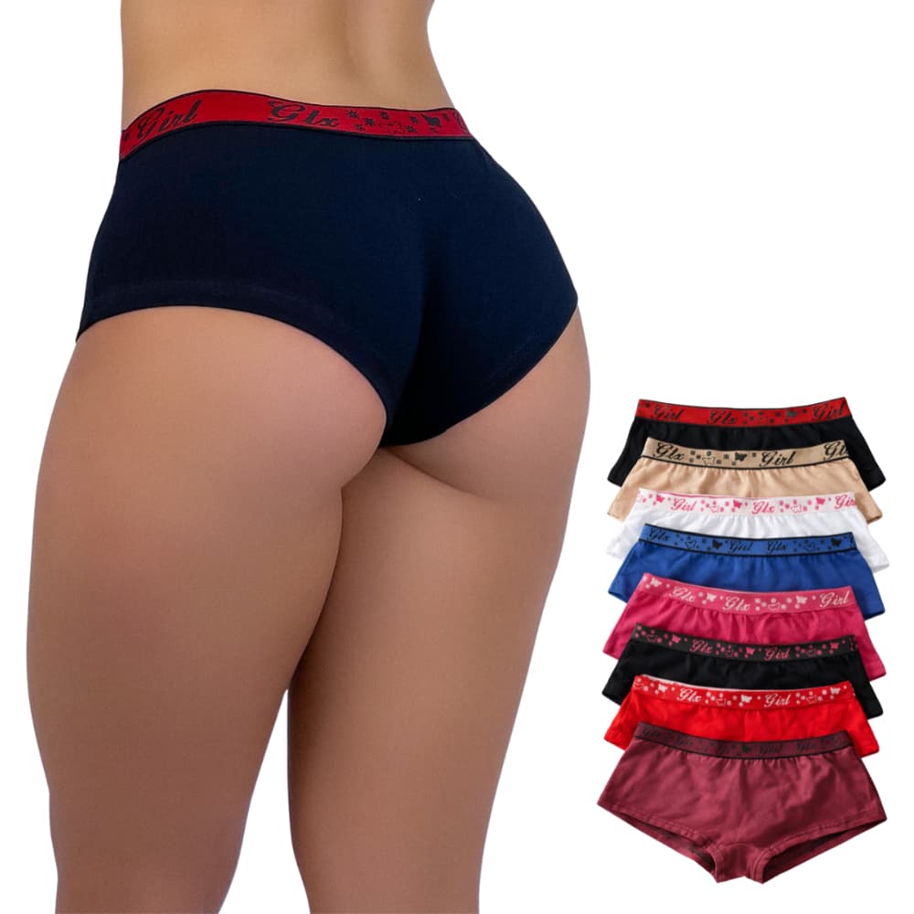 Kit 10 Calcinha Box Cueca Feminina Shortinho De Algodão Com Forro Não Marca Na Roupa