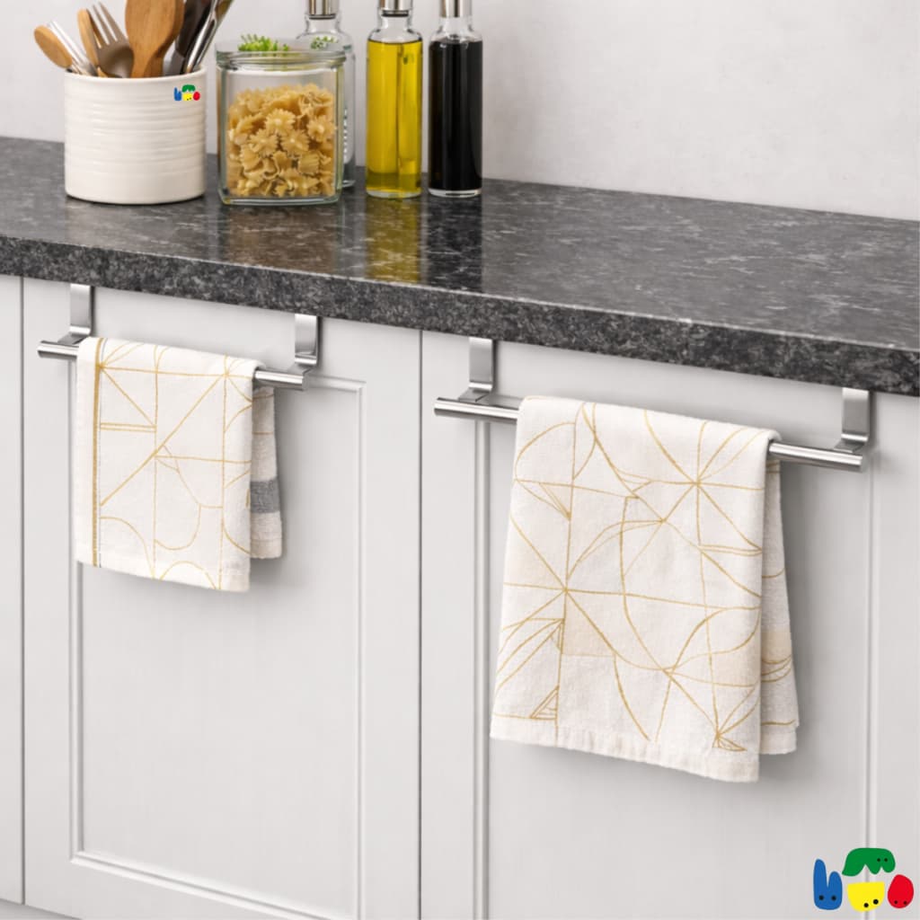 Toalheiro Suporte Porta De Armário Cozinha Pano Prato Toalha Reto Multiuso Aço Inox 36cm