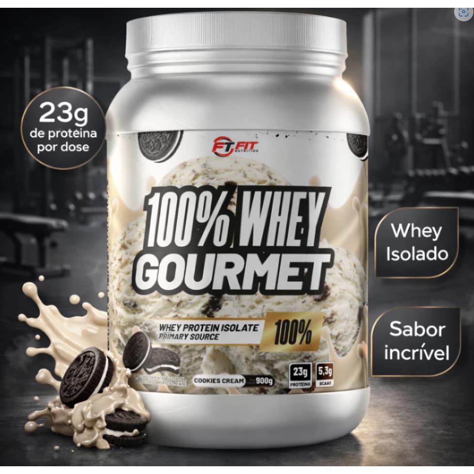 Whey Protein Gourmet 100% Concentrado e Isolado 23g Proteína 900g Pote