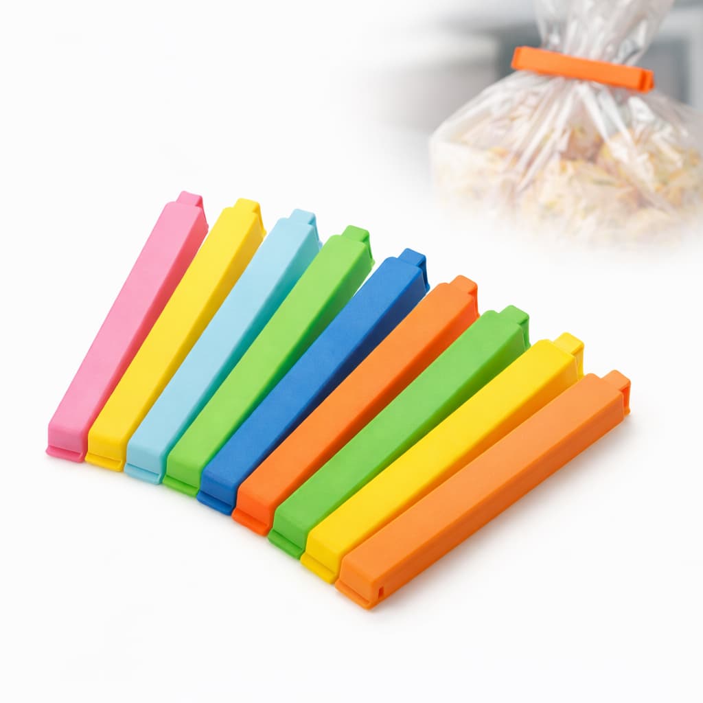 Kit 10 Prendedores Grandes Lacre Para Embalagens 14cm Fecha Saco Alimentos Clips Vedação Plástico