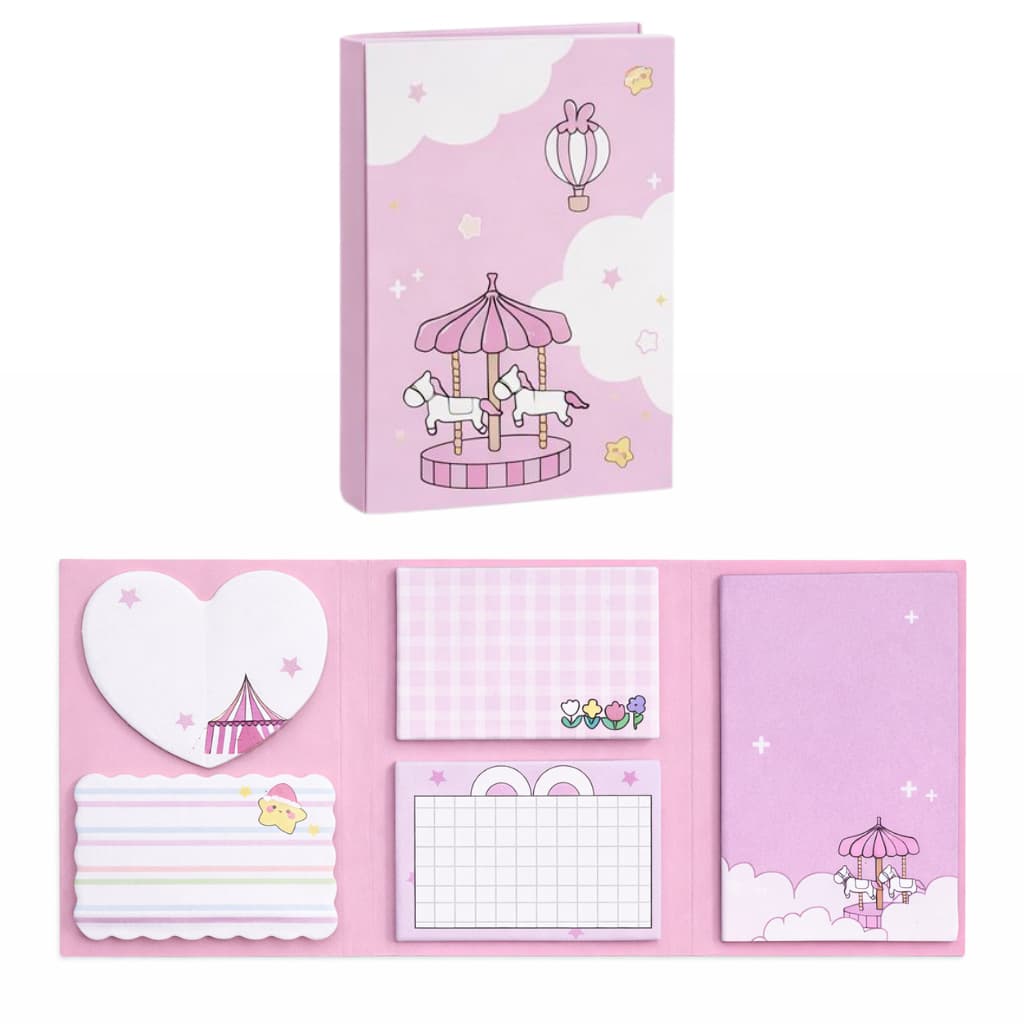Bloco De Notas Adesivas Post It Fofo Kit Sticky Notes Escolar Planner