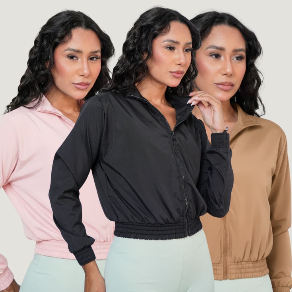 Kit 3 Jaqueta Corta Vento Treino