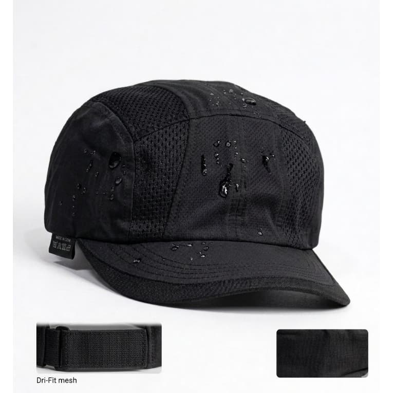 Boné Running 5 Panel Dry Fit Respirável Esportivo Mesh Ajustável Corrida Academia