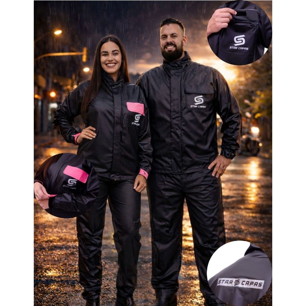 Uma Capa de Chuva Motoqueiro Motoboy Motogirl PVC Ciclista Impermeável