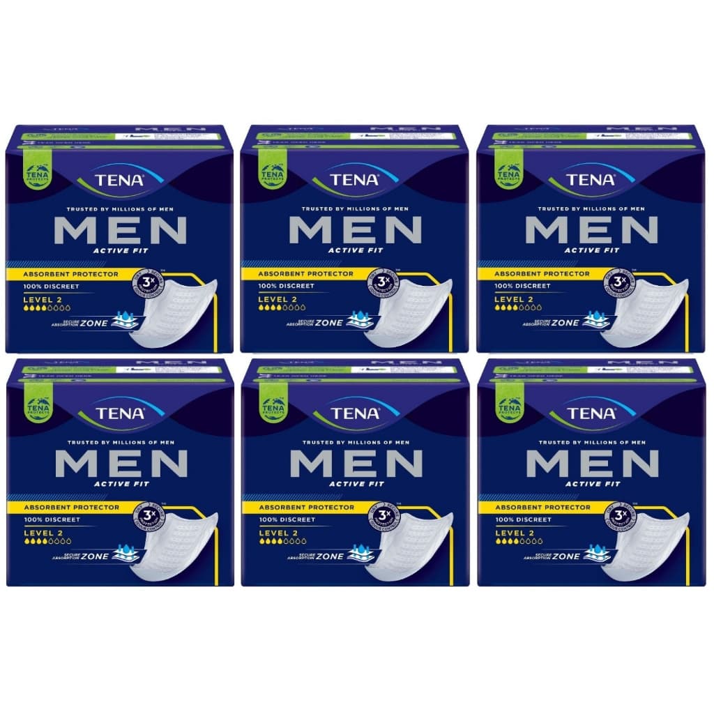 Kit 6 caixas Absorvente Masculino Tena Fit Men 10un cada - Total 60un