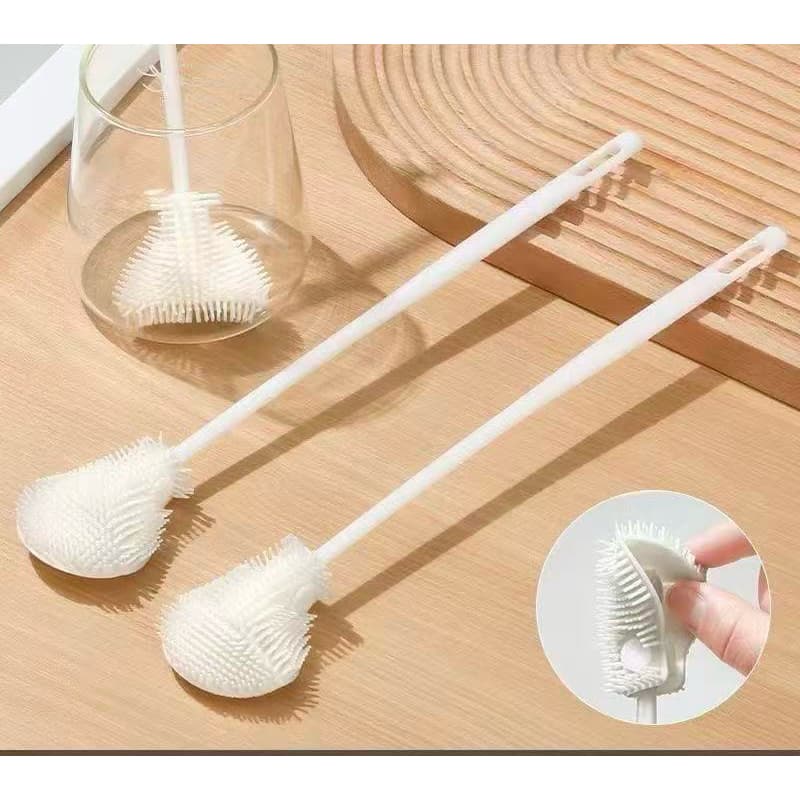 Kit 2 Escovas de Silicone Longa de Limpeza para Copos Taças Jarras Mamadeiras Multiuso