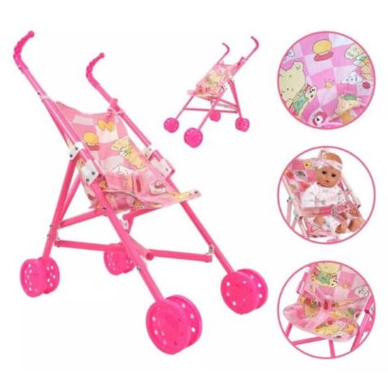 Carrinho De Boneca Bebe Brinquedo Infantil Passeio