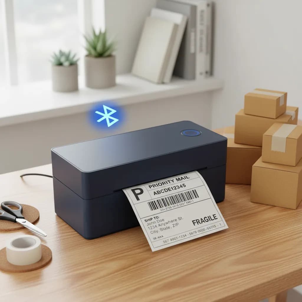 Impressora Termica de Etiquetas 100x15 Bluetooth 4x6 Para Shopee Mercado Livre Correios Compatível com PC e Celular