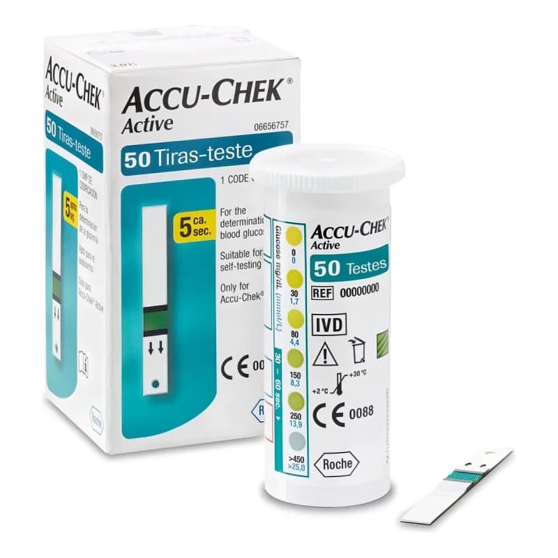 Medição de Glicose com Tiras Accu-Chek Active 50 Tiras