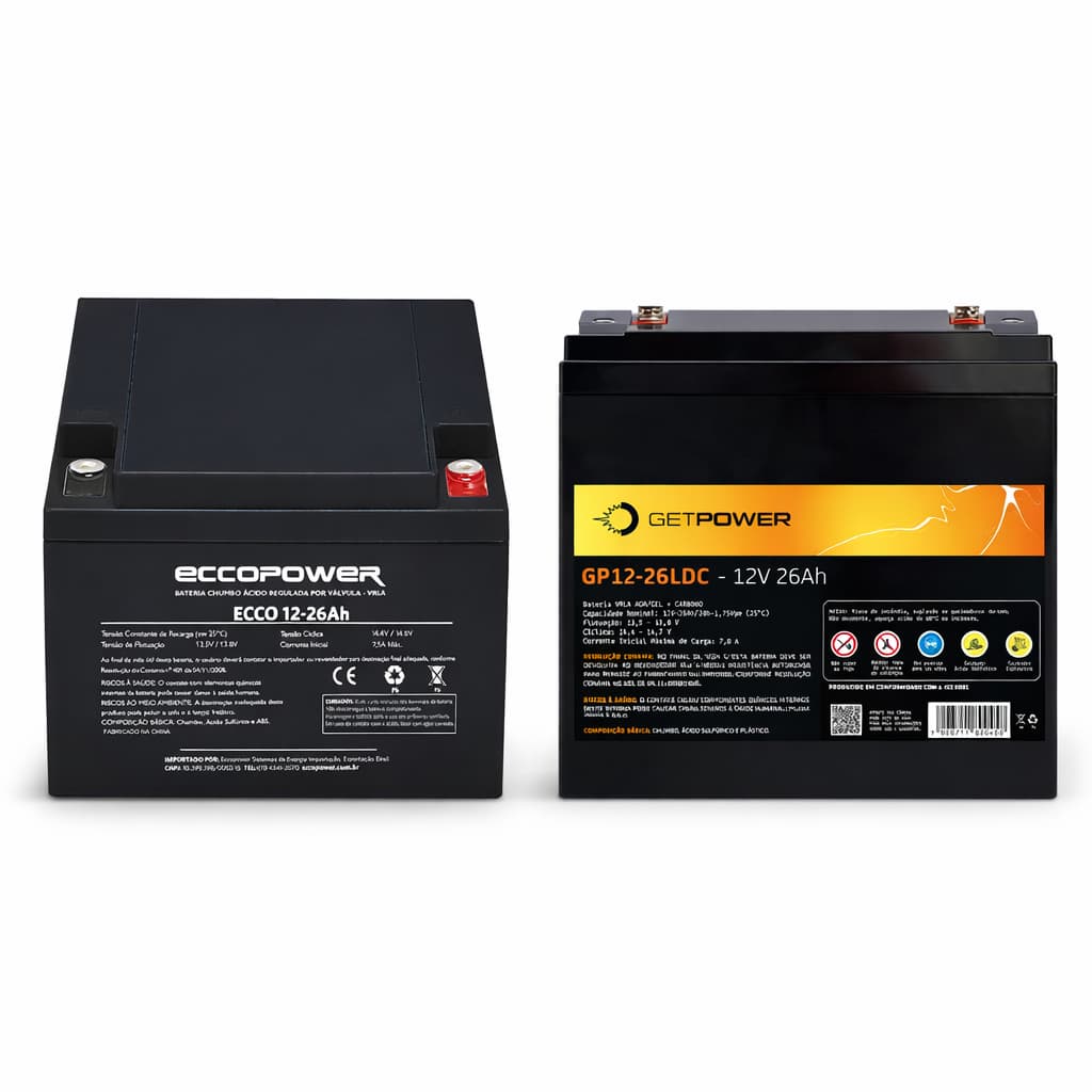 Bateria 26Ah / 12V – Para Nobreak, Backup, Alarme, Portão, CFTV – Envio Conforme Estoque