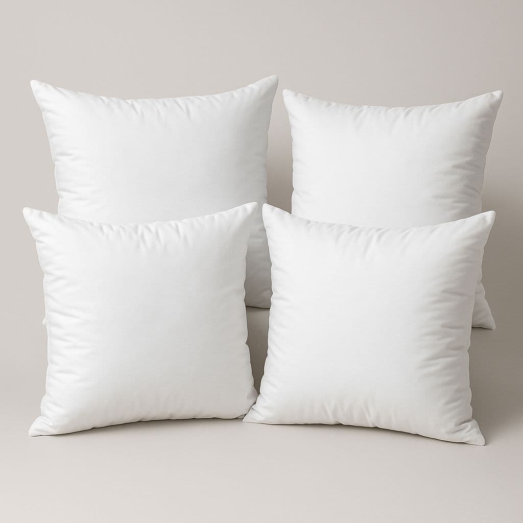 Kit 4 Refil de Almodada 50x50, 100% Fibra Siliconada, Super Cheio e Macio. Salas e Decorações