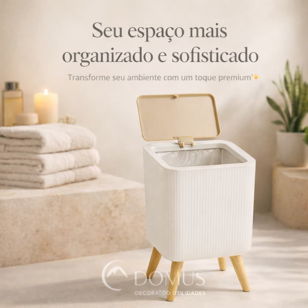 Lixeira Tampa Click Dispenser Integrado De Sacos De Lixo Banheiro Lavabo Cozinha Escritório