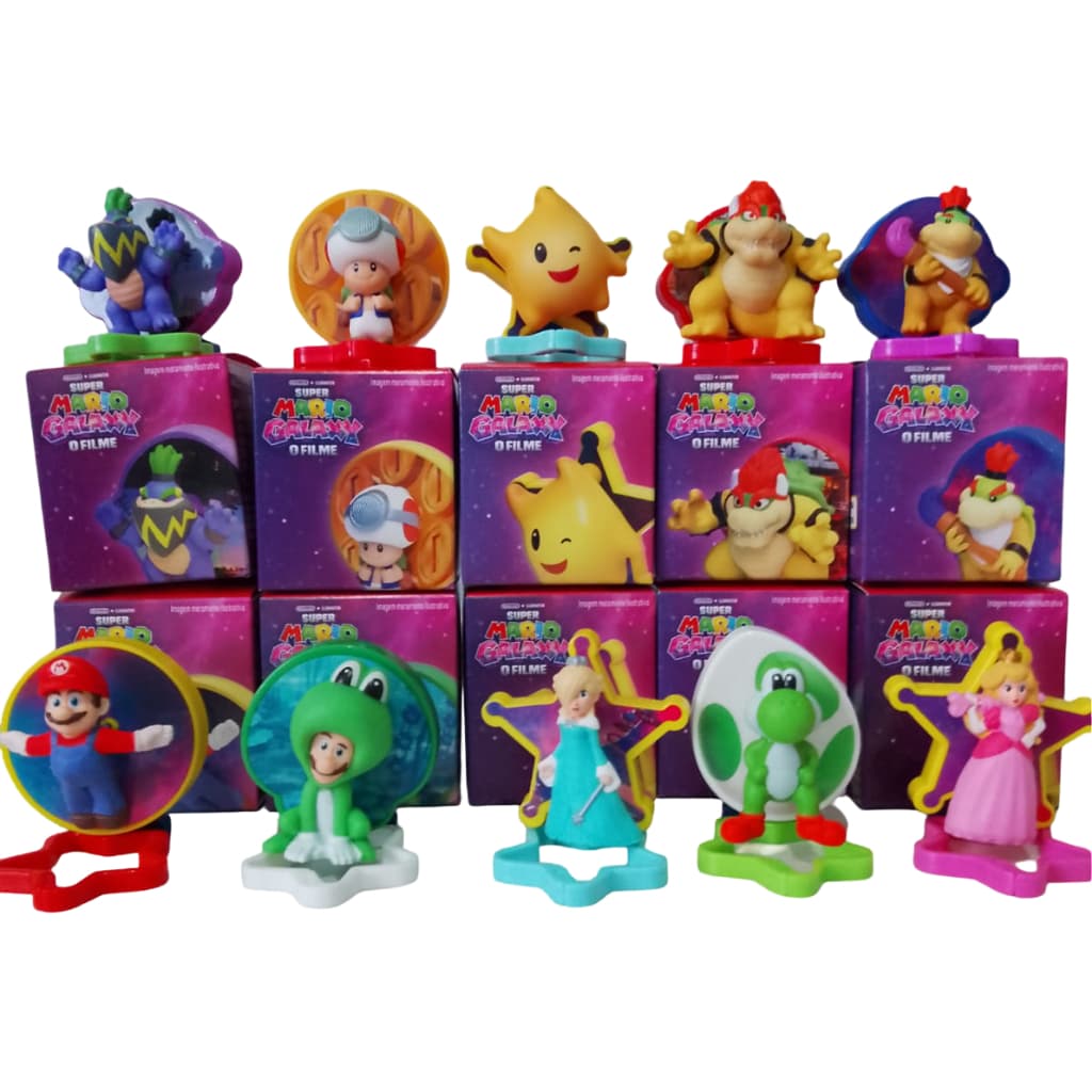 Coleção Chaveiros Super Mario Galaxy McDonald's (2026) - Todos Mario Luigi Peach Rosalina Yoshi