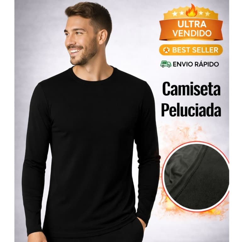 Camiseta Térmica Masculina Gola Redonda – Forro Peluciado | Segunda Pele Inverno Frio Viagem Passeio